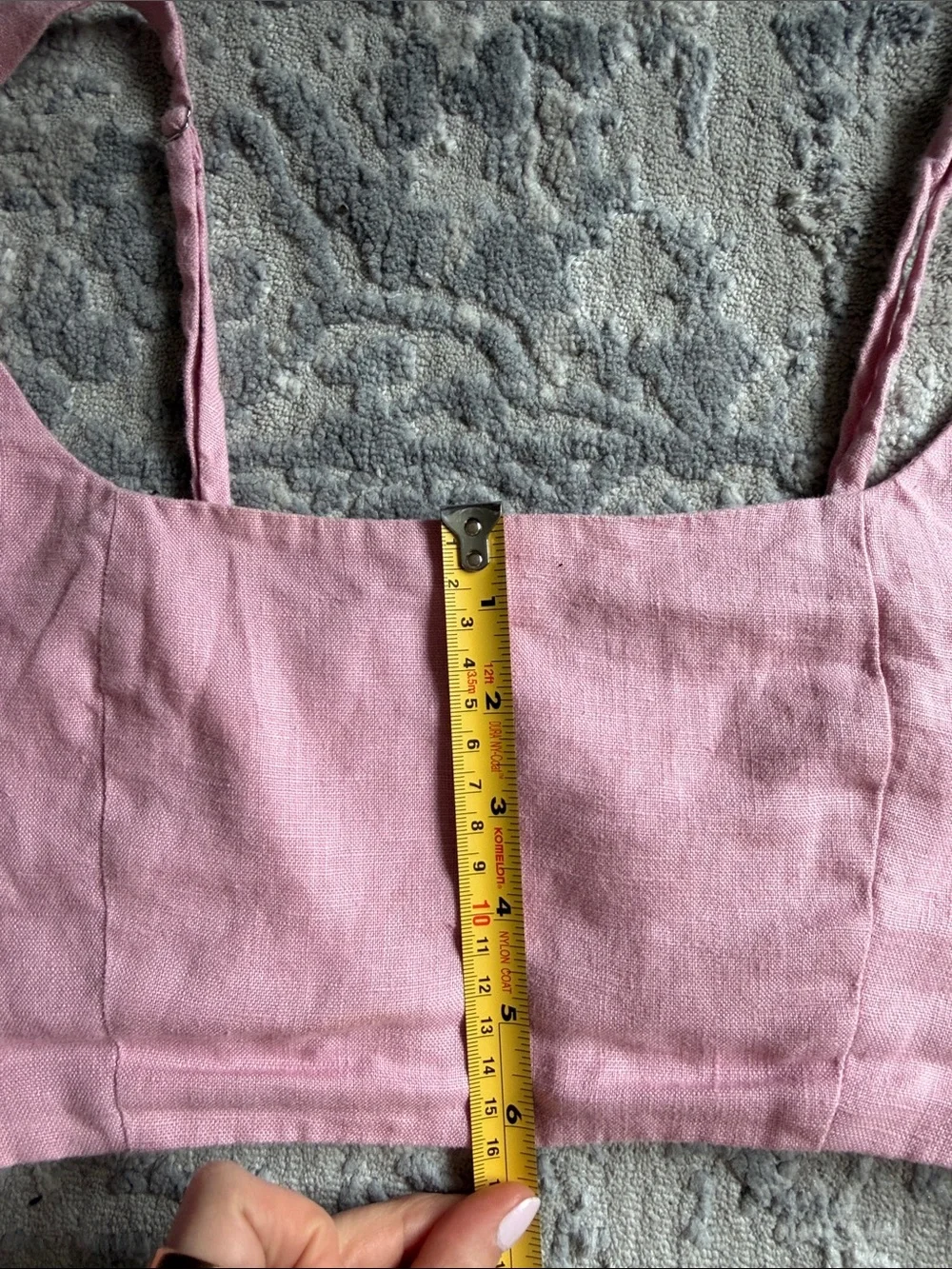 Reformation Sz 4 France Linen Two Piece Pink Mini Skort and Crop Top set
